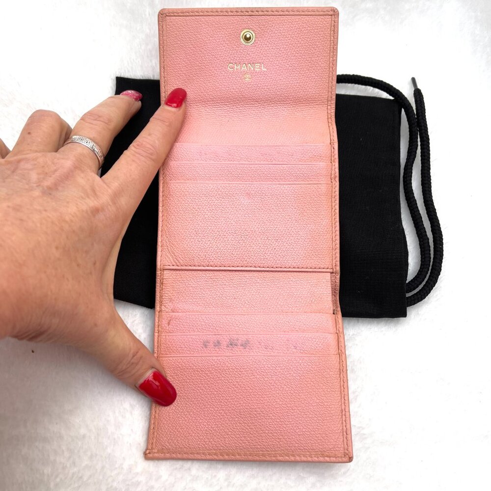 Chanel CC Pink Sevruga Leather compact Wallet - Picture 3 of 11